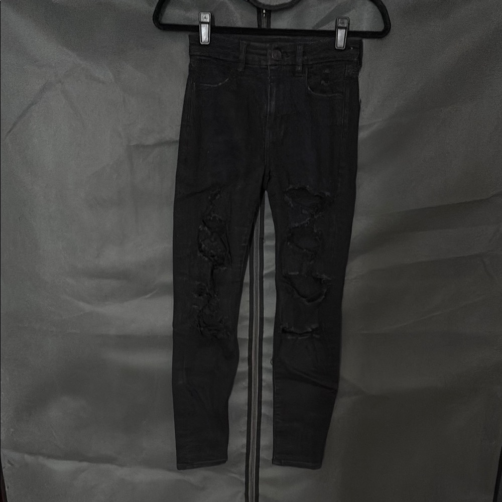 Black Distressed Skinny Jeans